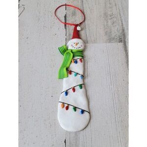 Snowman string lights scarf hat ornament Xmas decor